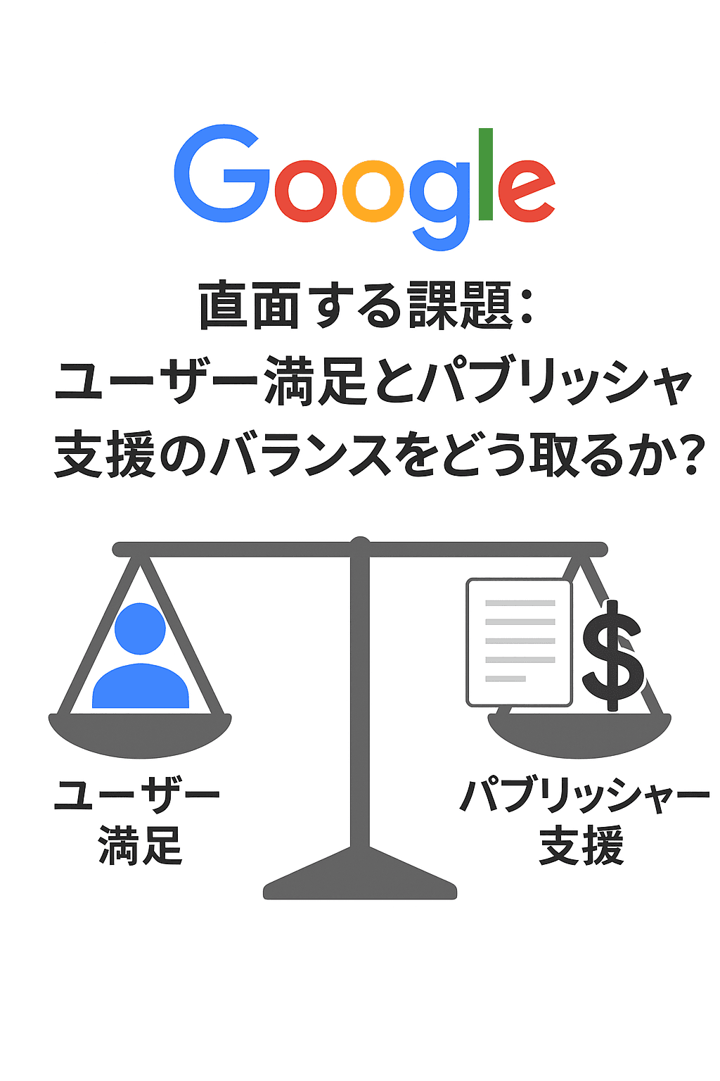 Googleが直面する課題：ユーザー満足とパブリッシャー支援のバランスをどう取るか？
