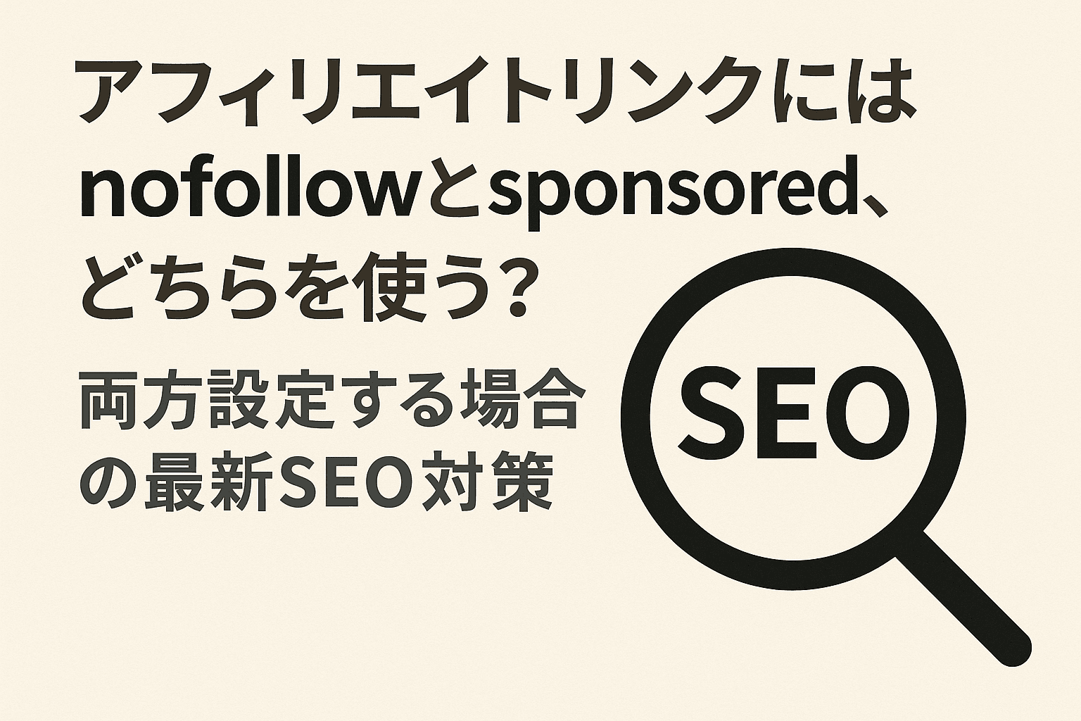 アフィリエイトリンクにはnofollowとsponsored、どちらを使う？両方設定する場合の最新SEO対策