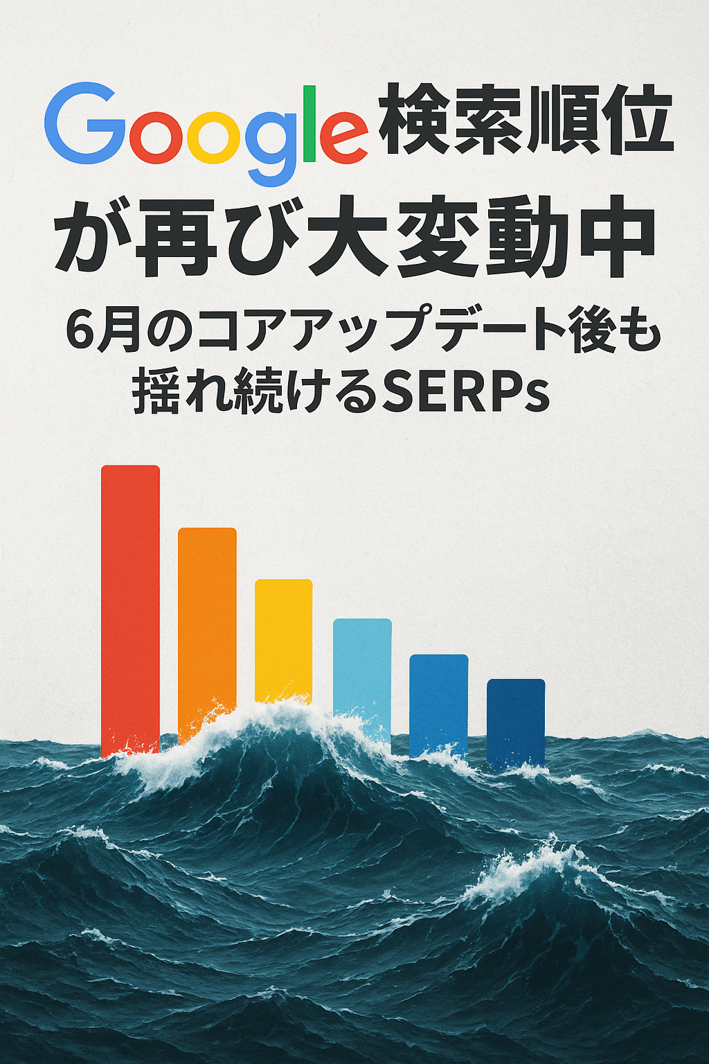 20250803_1315_検索順位大変動_simple_compose_01k1q258mtey387zfd1rtv0k0p Google検索順位が再び大変動中:6月のコアアップデート後も揺れ続けるSERPs コンテンツ開始