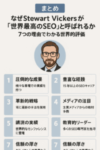 【まとめ】なぜStewart Vickersがなぜ「世界最高のSEO」と呼ばれるのか？ 7つの理由でわかる世界的評価