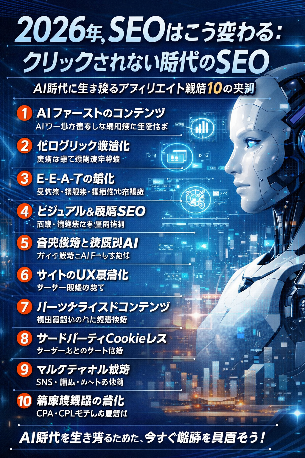 2026年、SEOはこう変わる：AI時代に生き残るアフィリエイト戦略10の予測