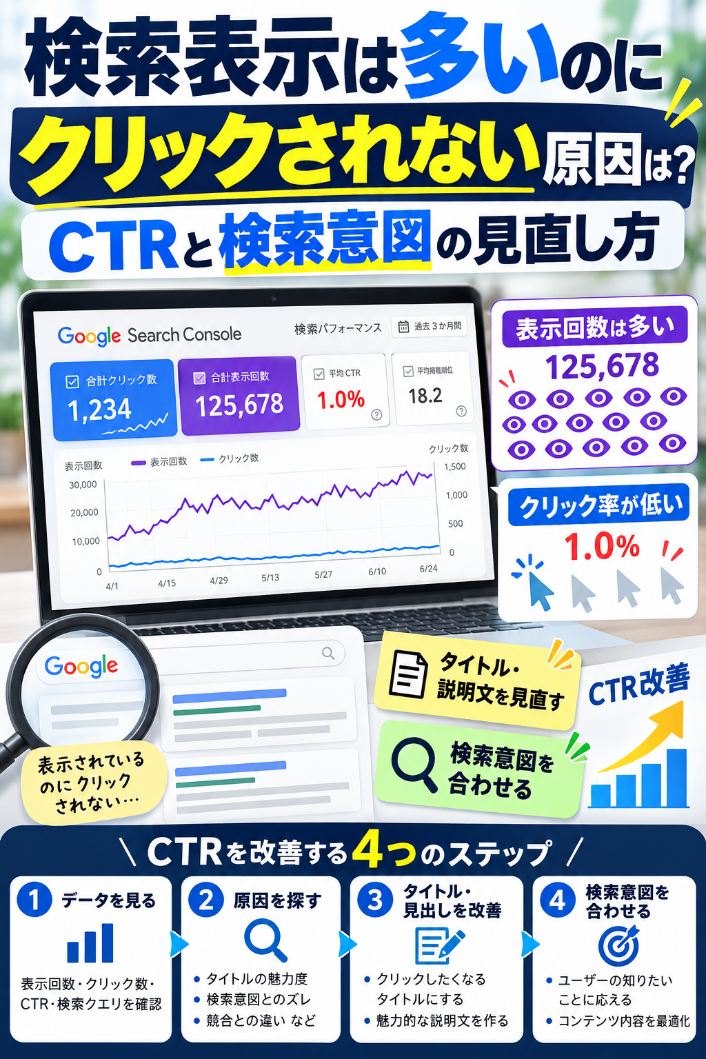 検索表示は多いのにクリックされない原因は？CTRと検索意図の見直し方